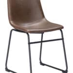 Vintage Espresso Faux Leather Dining Chair with Metal Base (Set of 2) 12 Vintage Espresso Faux Leather Dining Chair with Metal Base (Set of 2)