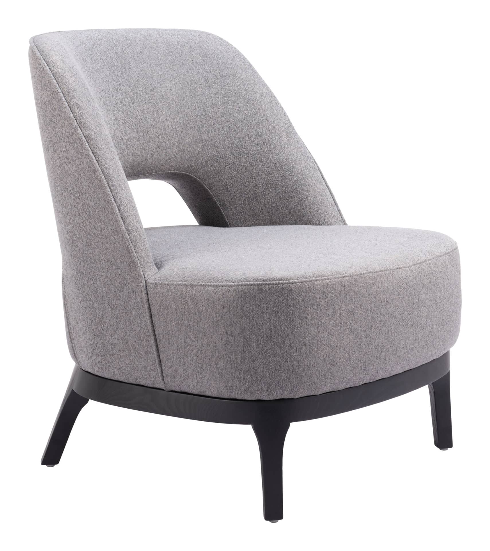 Gray Vinyl Accent Chair with Wood Base and Rubber Feet Protection 7 Gray Vinyl Accent Chair with Wood Base and Rubber Feet Protection - Image 7