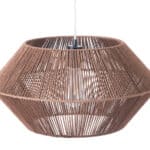 Natural Paper Rope Ceiling Lamp with Adjustable Cord - Brown