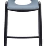 Mid-Century Modern Faux Leather Barstools with Armrest and Footrest (Set of 2)
