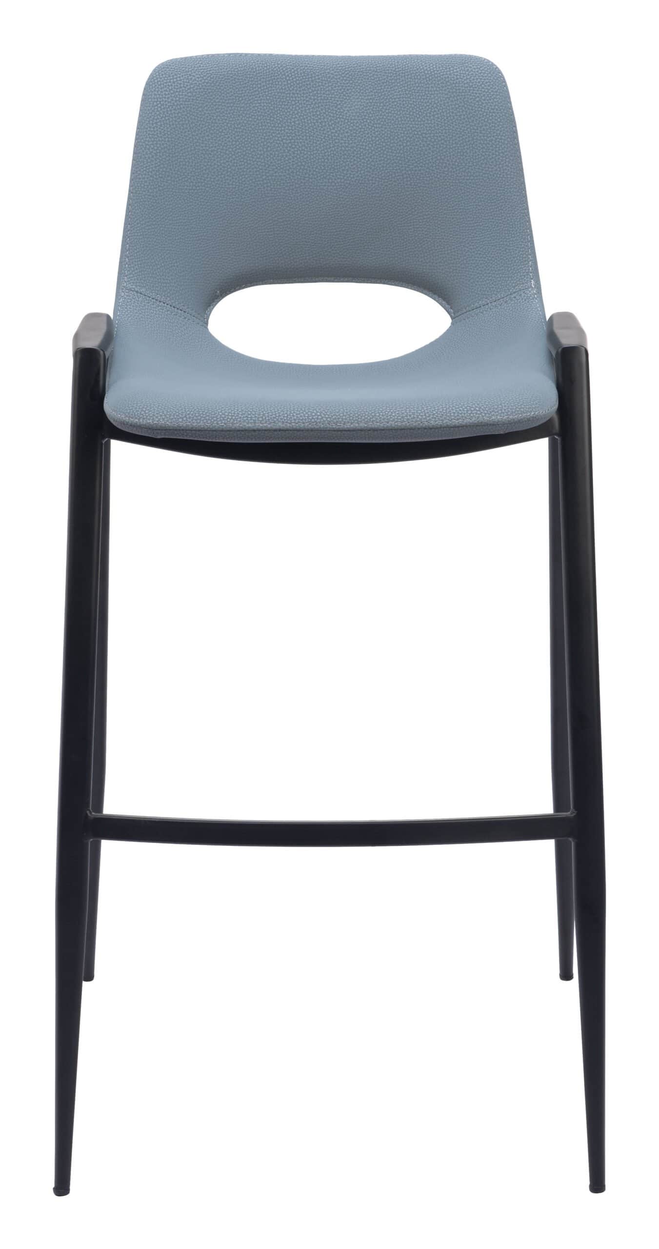 Mid-Century Modern Faux Leather Barstools with Armrest and Footrest (Set of 2)