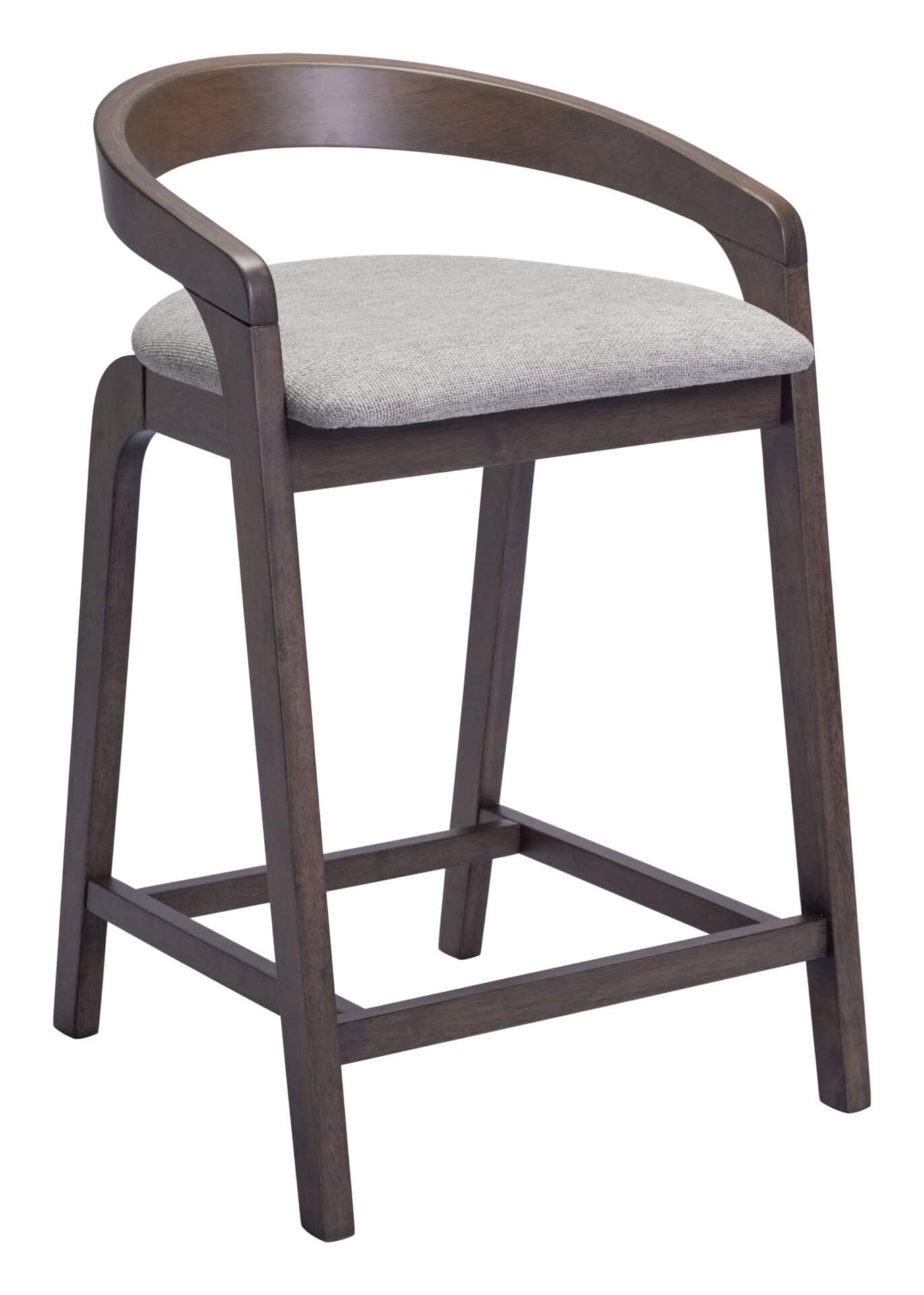 Contemporary Rubberwood Counter Stool in Dove Gray and Espresso (Set of 2) 1 Contemporary Rubberwood Counter Stool in Dove Gray and Espresso (Set of 2)