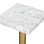 Modern Adjustable Height Steel Frame Side Table with Marble Top