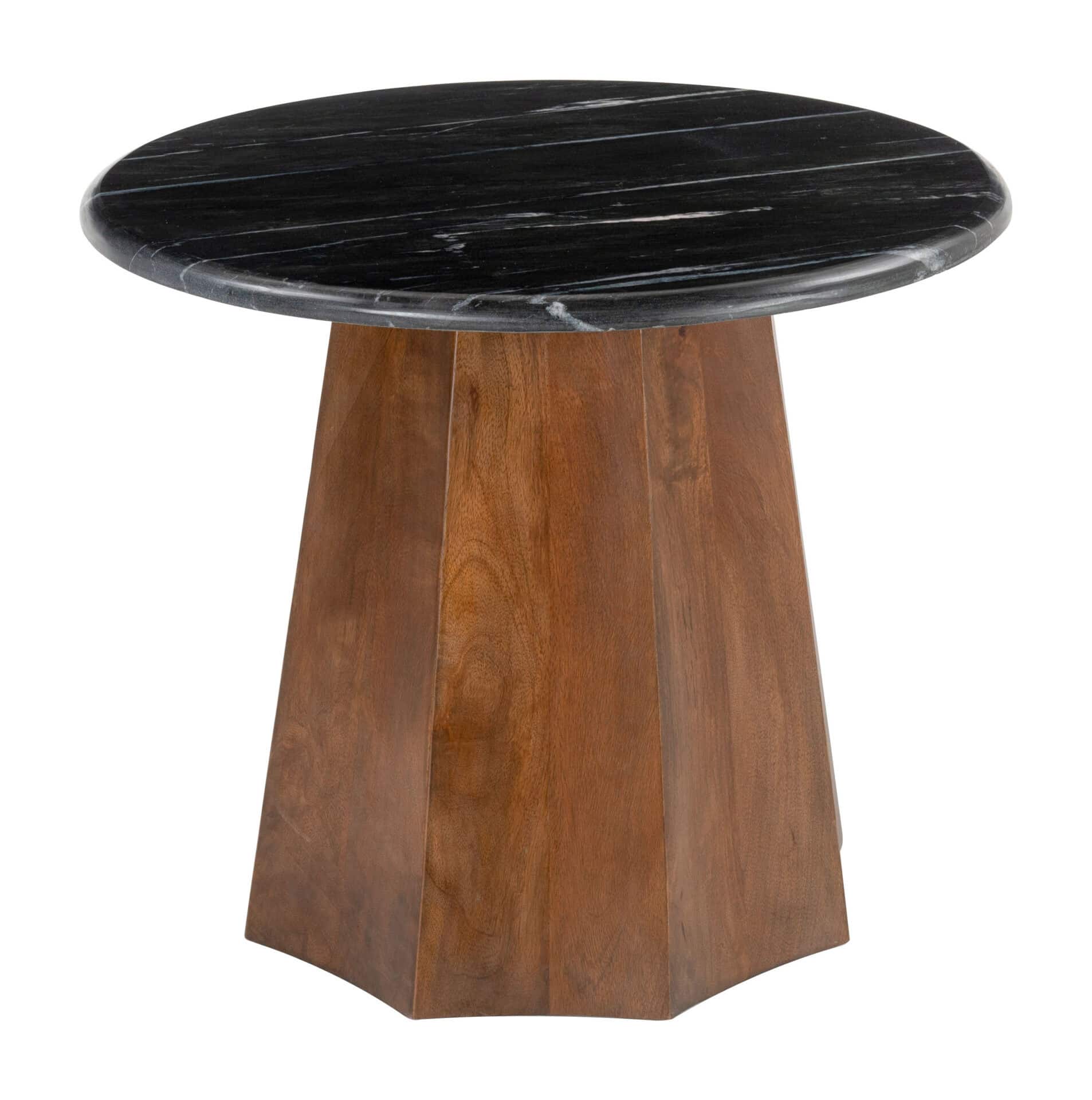 Marble Top Black and Brown Acacia Wood Accent Table 1 Marble Top Black and Brown Acacia Wood Accent Table