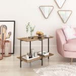 Urban Industrial Brass Coffee Table with Dual-Tier Shelf Design 9 Urban Industrial Brass Coffee Table with Dual-Tier Shelf Design