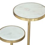 White and Gold Marble Side Table with Steel Frame