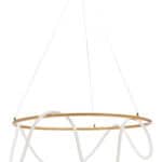 Modern Brass Ceiling Lamp with Adjustable LED Tube Design