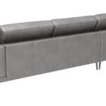 Modern Gray Leather Sectional with Steel Legs and Tufted Seat 11 Modern Gray Leather Sectional with Steel Legs and Tufted Seat