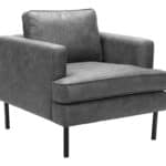 Vintage Gray Modern Armchair with Steel Legs and Armrests 11 Vintage Gray Modern Armchair with Steel Legs and Armrests