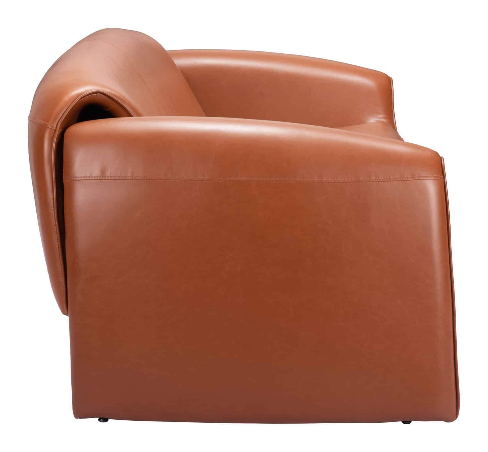 Modern Faux Leather Sofa with Steel Frame and Armrest Support 13 Modern Faux Leather Sofa with Steel Frame and Armrest Support