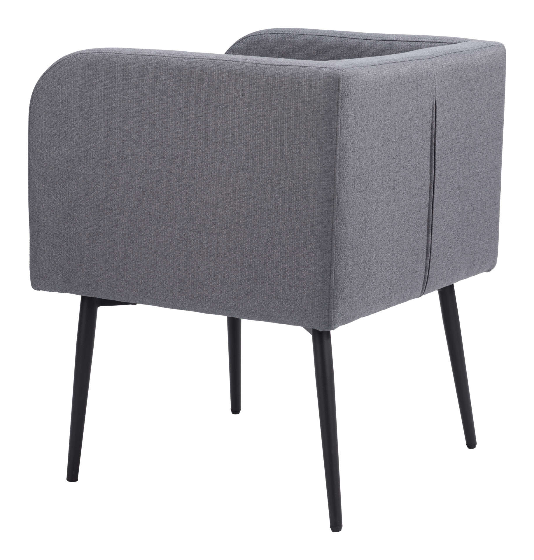 Gray Dining Chair with Steel Frame and Performance Fabric 5 Gray Dining Chair with Steel Frame and Performance Fabric - Image 5