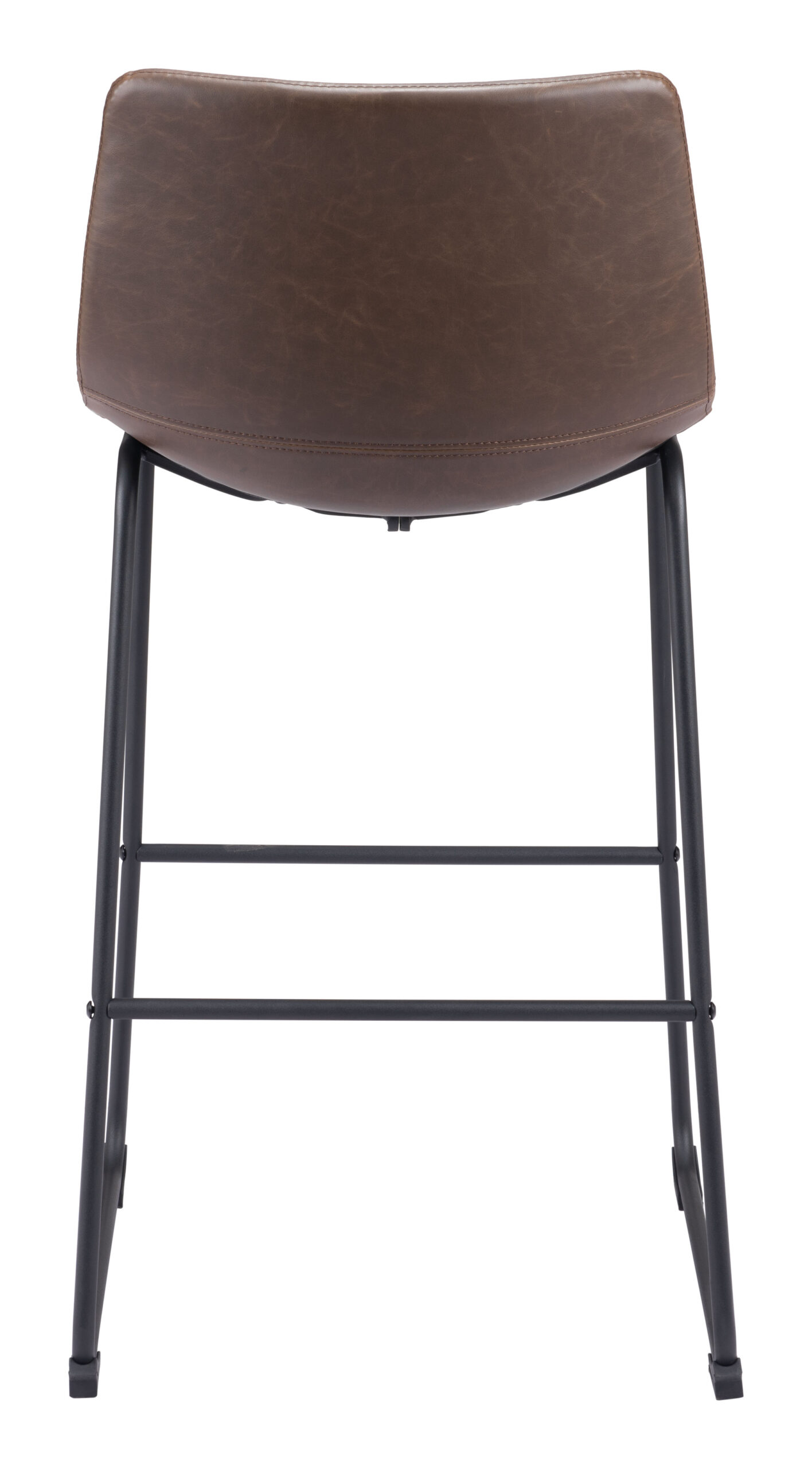 Vintage Espresso Barstool with Faux Leather and Matte Black Frame (Set of 2) 12 Vintage Espresso Barstool with Faux Leather and Matte Black Frame (Set of 2)