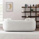 Cream Boucle Modern Sofa with Removable Legs and Comfort