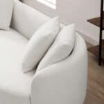 Cream Boucle Modern Sofa with Removable Legs and Comfort