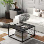 Modern Faux Marble Coffee Table with Steel Frame for Living Room 21 Modern Faux Marble Coffee Table with Steel Frame for Living Room