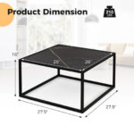 Modern Faux Marble Coffee Table with Steel Frame for Living Room 19 Modern Faux Marble Coffee Table with Steel Frame for Living Room