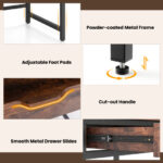 Rustic Brown Computer Desk with Charging Station and Storage Drawer 14 Rustic Brown Computer Desk with Charging Station and Storage Drawer