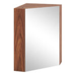Corner Wall Cabinet with Mirror Door and Adjustable Shelf