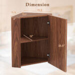 Corner Wall Cabinet with Mirror Door and Adjustable Shelf