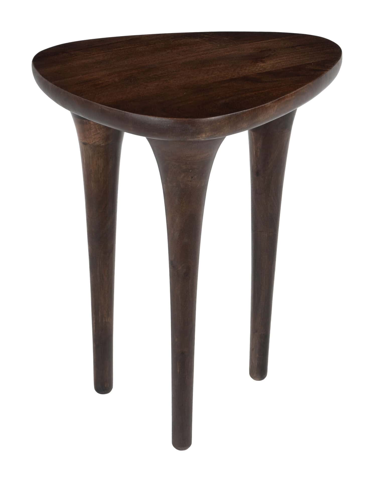 Compact Walnut Side Table with Triangular Top for Modern Spaces 1 Compact Walnut Side Table with Triangular Top for Modern Spaces