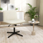 Armless Ergonomic Rocking Chair with Adjustable Height and Swivel