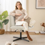 Armless Ergonomic Rocking Chair with Adjustable Height and Swivel