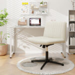 Armless Ergonomic Rocking Chair with Adjustable Height and Swivel