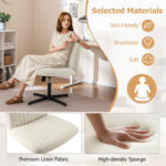 Armless Ergonomic Rocking Chair with Adjustable Height and Swivel