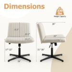 Armless Ergonomic Rocking Chair with Adjustable Height and Swivel