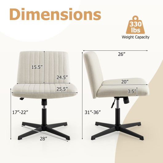 Armless Ergonomic Rocking Chair with Adjustable Height and Swivel - Image 4