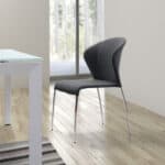 Retro Stackable Dining Chairs with Chromed Steel Legs (Set of 4) 8 Retro Stackable Dining Chairs with Chromed Steel Legs (Set of 4)