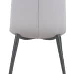 Ergonomic Tufted Dining Chair with Faux Leather and Steel Legs (Set of 2)