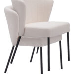 Cream Shearling Style Mid-Century Modern Stackable Dining Chair (Set of 2) 19 Cream Shearling Style Mid-Century Modern Stackable Dining Chair (Set of 2)