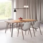 Walnut Laminate Rectangular Dining Table with Black Steel Legs 9 Walnut Laminate Rectangular Dining Table with Black Steel Legs