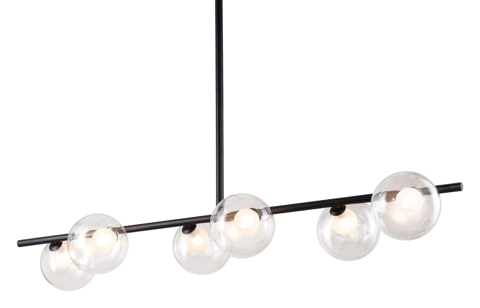 Matte Black Steel Ceiling Lamp with Clear Glass Shades (6 Bulbs) 8 Matte Black Steel Ceiling Lamp with Clear Glass Shades (6 Bulbs) - Image 8