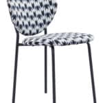 Geometric Print Dining Chairs with Black Legs (Set of 2)