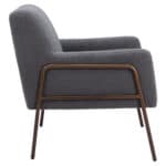 Gray Shearling Style Accent Chair with Powder Coated Steel Frame 11 Gray Shearling Style Accent Chair with Powder Coated Steel Frame
