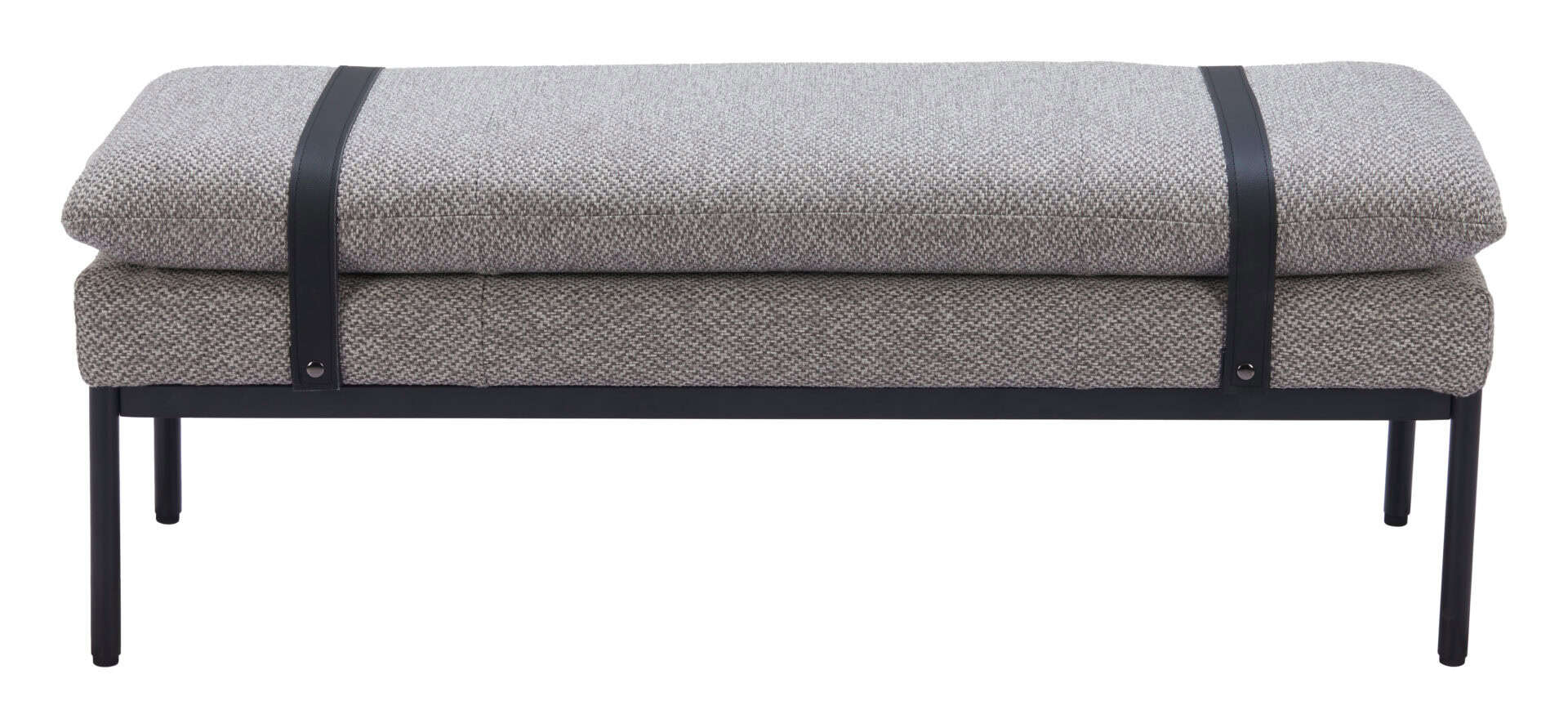 Gray Steel Frame Bench with Plush Fabric Seat 5 Gray Steel Frame Bench with Plush Fabric Seat - Image 5