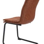 Vintage Brown Faux Leather Dining Chair with Steel Frame (Set of 2) 16 Vintage Brown Faux Leather Dining Chair with Steel Frame (Set of 2)
