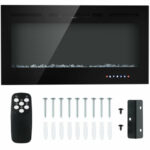 40-Inch Wall-Mounted Electric Fireplace with Adjustable Heat and Flame