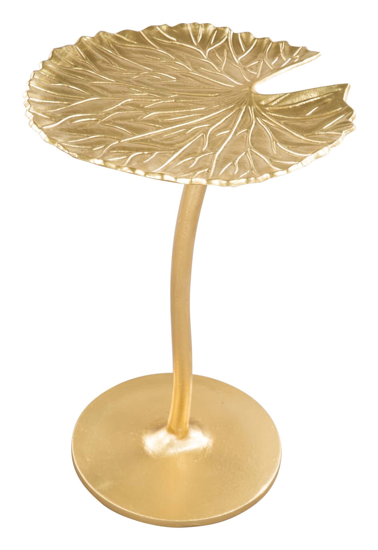 Gold Flower-Inspired Side Table with Curved Base and Textured Top 3 Gold Flower-Inspired Side Table with Curved Base and Textured Top - Image 3