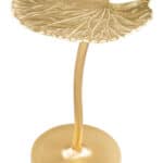 Gold Flower-Inspired Side Table with Curved Base and Textured Top 14 Gold Flower-Inspired Side Table with Curved Base and Textured Top