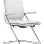 White Ergonomic Conference Chair with Cushioned Seat and Back (Set of 2) 11 White Ergonomic Conference Chair with Cushioned Seat and Back (Set of 2)