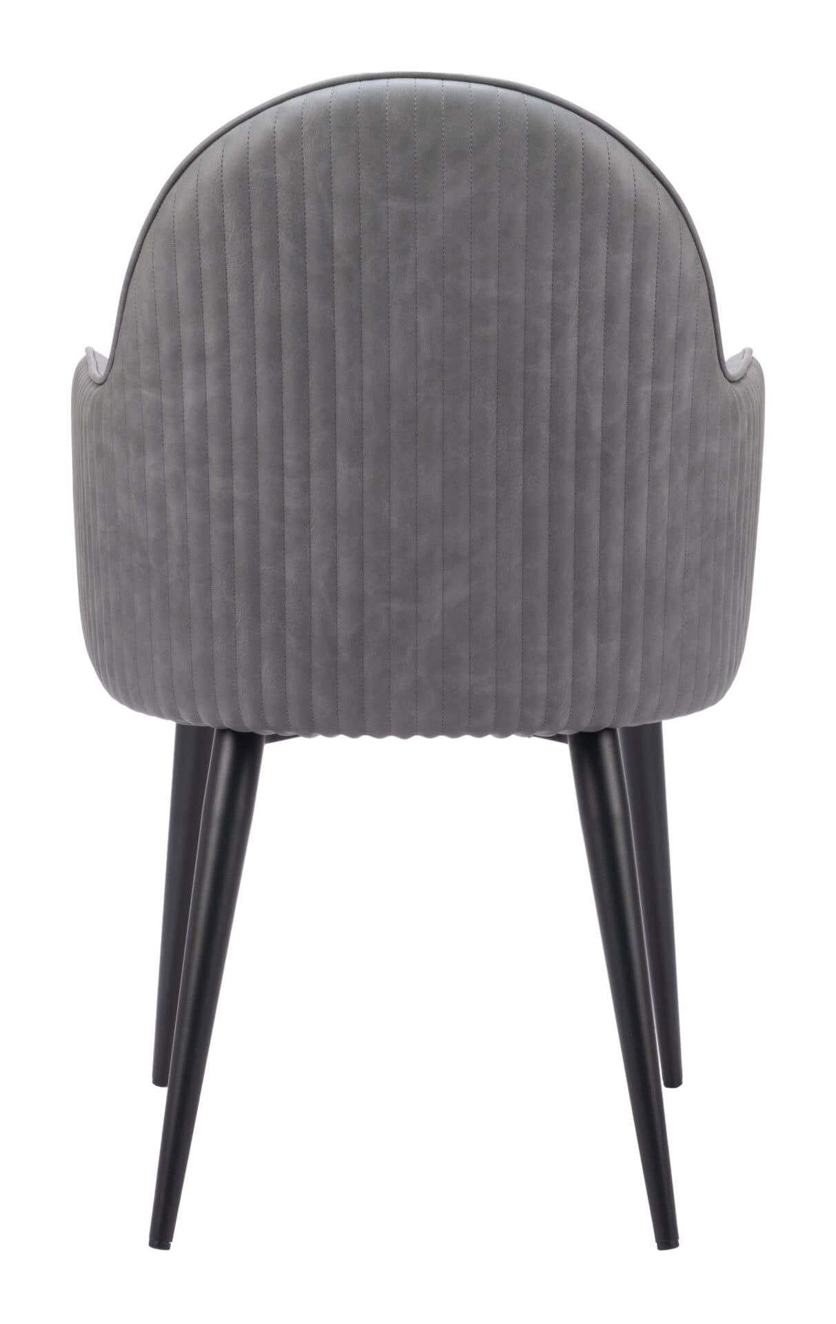 Gray Modern Dining Chair with Faux Leather and Steel Frame 4 Gray Modern Dining Chair with Faux Leather and Steel Frame - Image 4