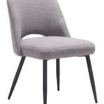 Gray Boho Dining Chair with Steel Legs (Set of 2)