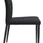 Black Modern Dining Chair with Geometric Stitching and Steel Legs (Set of 4) 11 Black Modern Dining Chair with Geometric Stitching and Steel Legs (Set of 4)