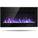 40-Inch Wall-Mounted Electric Fireplace with Adjustable Heat and Flame