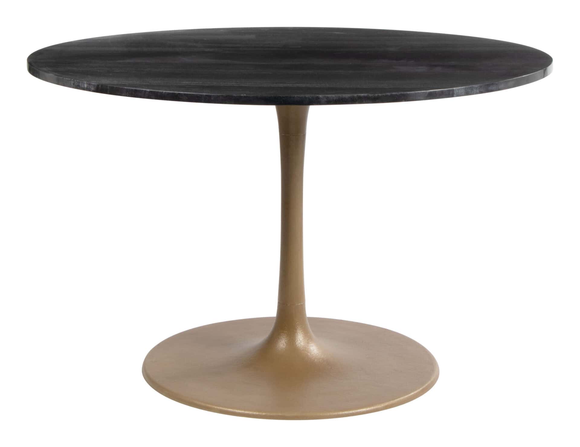 Black and Gold Round Marble Dining Table for 4 4 Black and Gold Round Marble Dining Table for 4 - Image 4