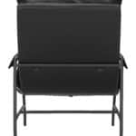 Contemporary Black Vinyl Accent Chair with Steel Frame and Armrests 14 Contemporary Black Vinyl Accent Chair with Steel Frame and Armrests