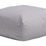 Gray Outdoor Ottoman with Weather-Resistant Fabric and Modern Design